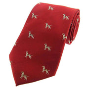 Red Pointer Dogs Woven Country Silk Tie