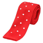 Red Polka Dot Thin Knitted Tie