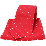 Red Polka Dot Tie and Pocket Square Set