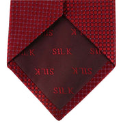 Red Ribbed Squares Pin Dot Tie