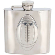 Silver 6oz Rugby Stainless Steel Hip Flask