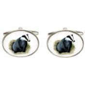 Silver Badger Image Cufflinks