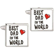 Silver Best Dad In The World Cufflinks