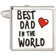 Silver Best Dad In The World Cufflinks