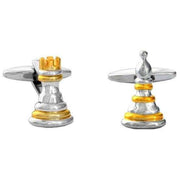 Silver Chess Pawn and Rook Cufflinks