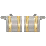 Silver Curved Lines Cufflinks