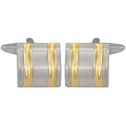 Silver Curved Lines Cufflinks