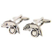 Silver Fish and Reel Country Cufflinks
