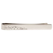 Silver Floral Engraved Tie Slide