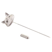 Silver Fox Head Lapel Pin
