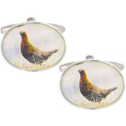 Silver Grouse Image Cufflinks