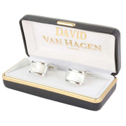 Silver Mother of Pearl Domed Rectangle Cufflinks