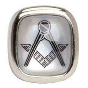 Silver Mother of Pearl Masonic Tie Tac