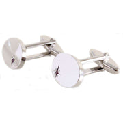 Silver Oval Ruby Cufflinks