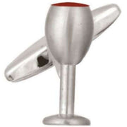 Silver Red Wine Bottle and Glass Cufflinks
