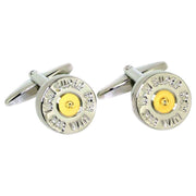 Silver Round Shotgun Cartridge Country Cufflinks