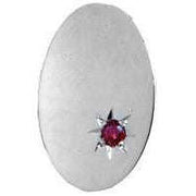 Silver Ruby Oval Sterling Silver Tie Tacs