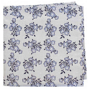 Silver Small Flowers Silk Pocket Square
