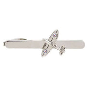 Silver Spitfire Plane Tie Clip