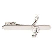 Silver Treble Clef Tie Clip