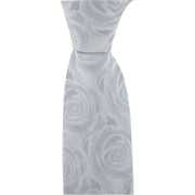 Silver Wedding Rose Silk Tie