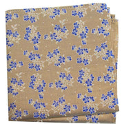 Tan Small Flowers Silk Pocket Square