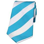 Turquoise Bold Stripe Polyester Tie