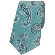 Turquoise Paisley Luxury Woven Silk Tie