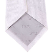 White Diagonal Ribbed Tie