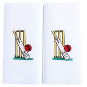 White Embroidered Cricket Handkerchief