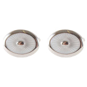 White Oval Enamel Cufflinks