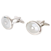 White Oval Enamel Cufflinks