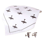 White Spitfire Handkerchief and Cufflink Set