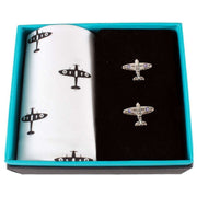 White Spitfire Handkerchief and Cufflink Set