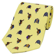 Yellow Racing Colours and Saddles Country Silk Tie