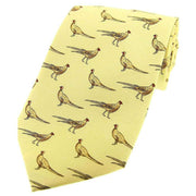 Yellow Standing Pheasants Country Silk Tie